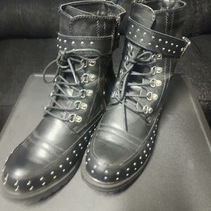 Studded combat boots